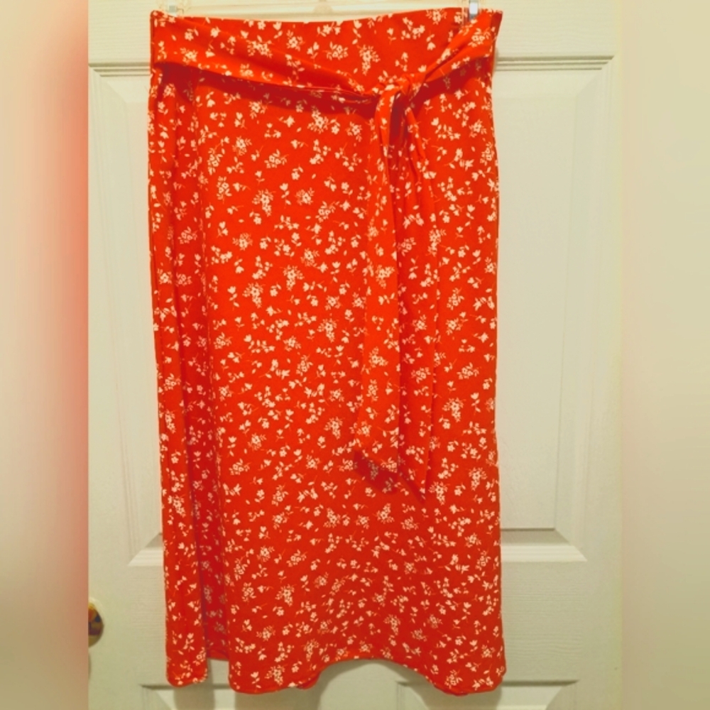 Rachel Zoe Floral Red Skirt